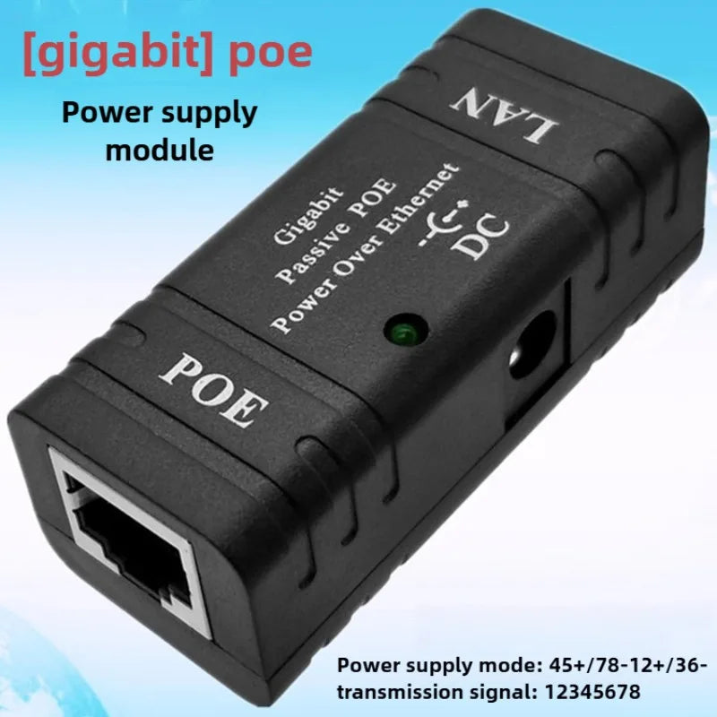 2pcs 1000Mbps 12-52V Gigabit Power Over Ethernet Passive PoE Injector Splitter For IP Camera POE Adapter Module Accessories Qme