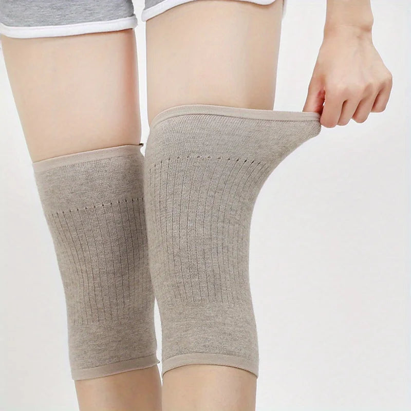 Cashmere Knee Warmers, Elastic Thermal Knee Support Sleeves for Men Women, Winter Leg Warmers for Arthritis & Pain Relief Qme