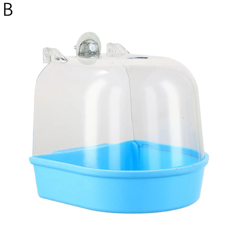 Hanging Bird Bath Is Waterproof Wear-resistant And Easy To Clean Cage-style External Bath For Birds Such As Parrots And Myn Qme blue