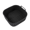 Reusable Air Fryer Silicone Liners Square Non Stick Basket Mat 4-7QT Qme Black