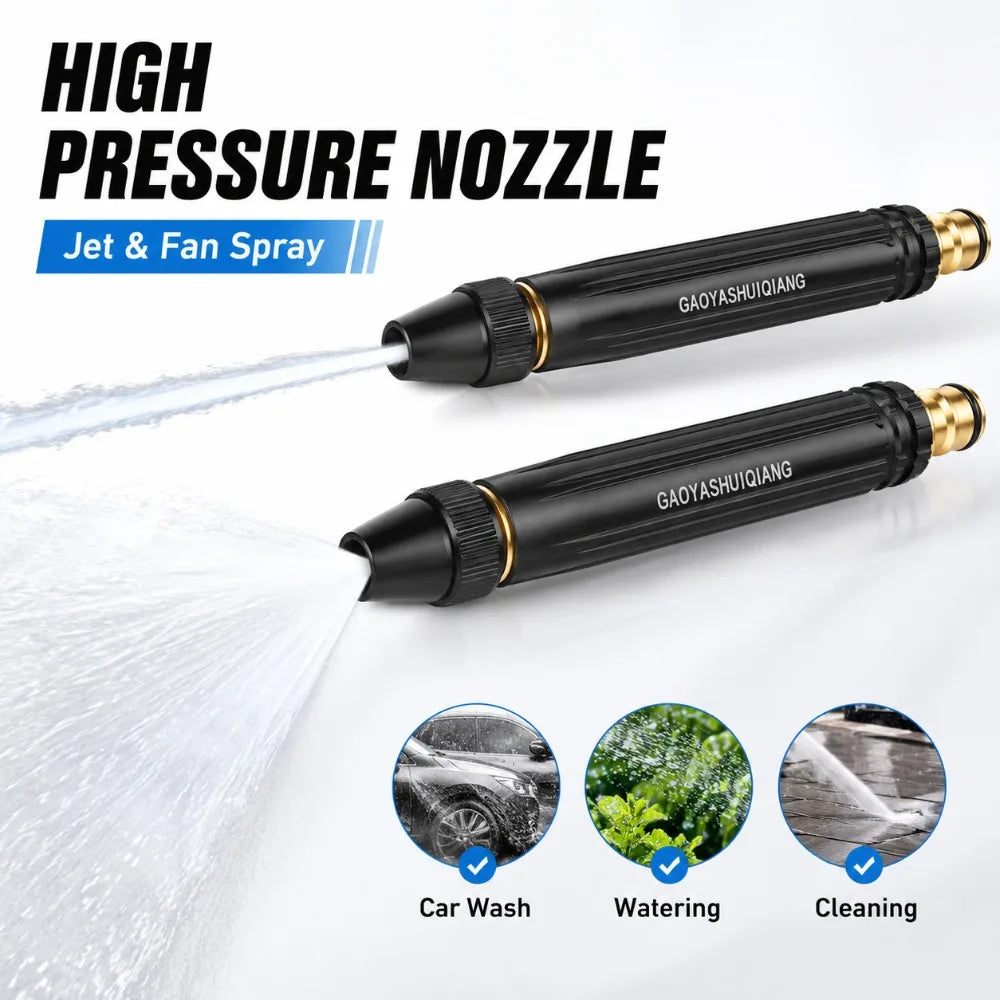 Universal High Pressure Car Wash Gun Easy Install on Water Pipe Multipurpose Tool for Household Cleaning and Plant Irrigation Qme