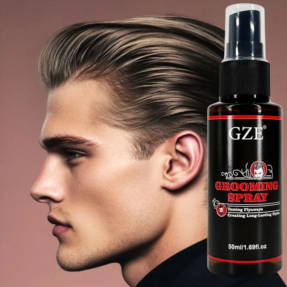 GZE All-In-One Grooming Spray For Man - Leave-In Conditioner & Detangler for Hair & Beard, Softens, Tames Frizz & Adds Shine Qme