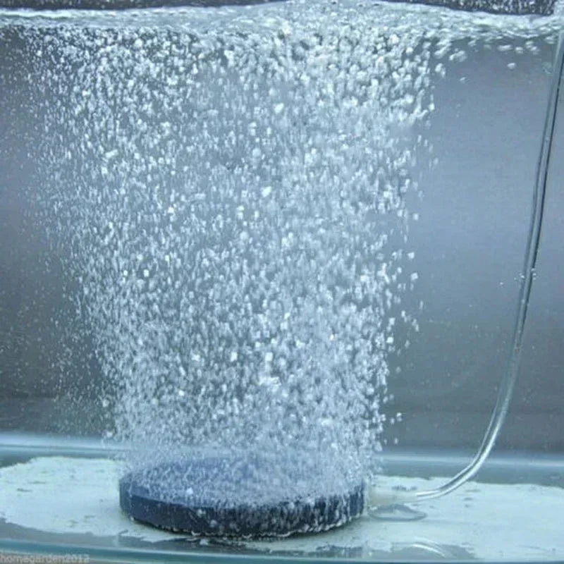 Air Bubble Stone Aquarium Aerator Pond Pump Disk Hydroponic Oxygen Qme