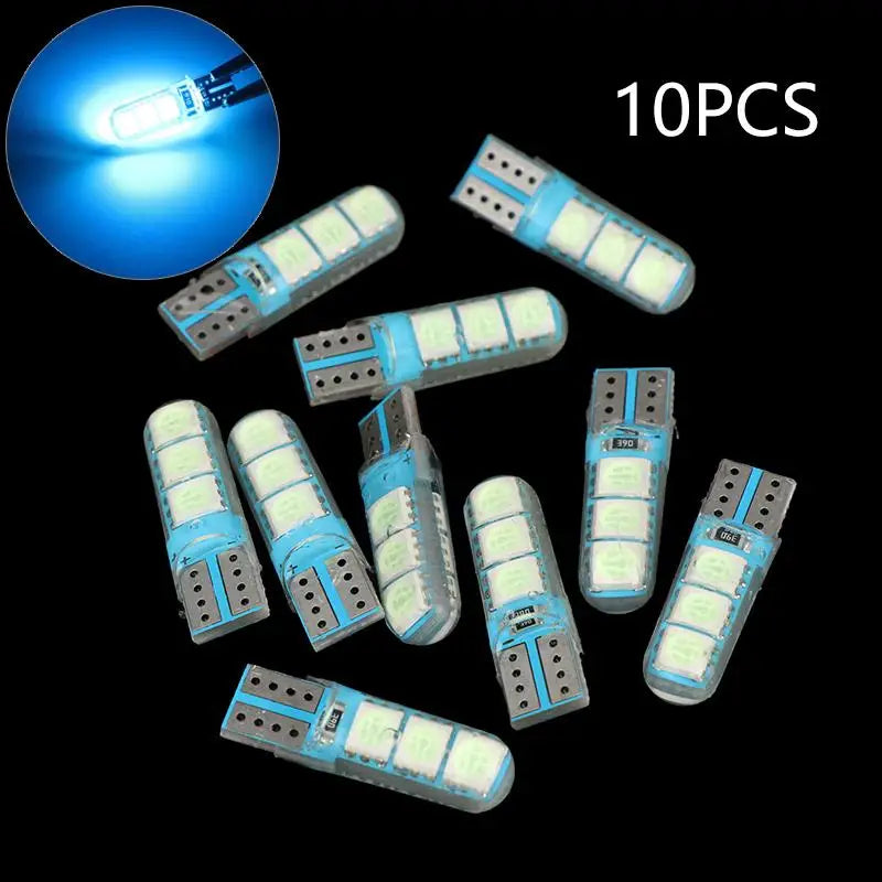 High-temperature Silicone Automotive LED Bulb Width Lights Trunk Qme 10PCS Light blue