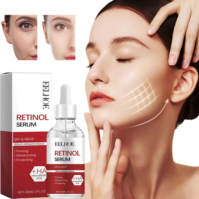 Retinol Wrinkle Remover Face Set Instant Firming Lifting Anti-Aging Serum Fade Fine Lines Whitening Korean Skin Care Products Qme