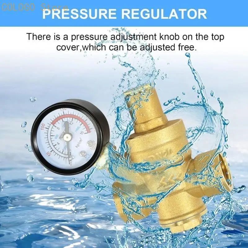 Versatile DN20 Brass Pressure Regulator Gauges Home Industrial Use Qme