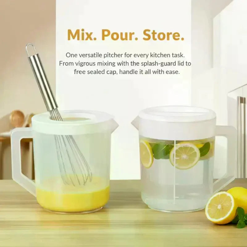 2.5L Large Capacity Baking Measuring Cup Scale Kitchen Mixing Bowl With Lid Transparent Plastic Mixing Cup For Home Tools Qme