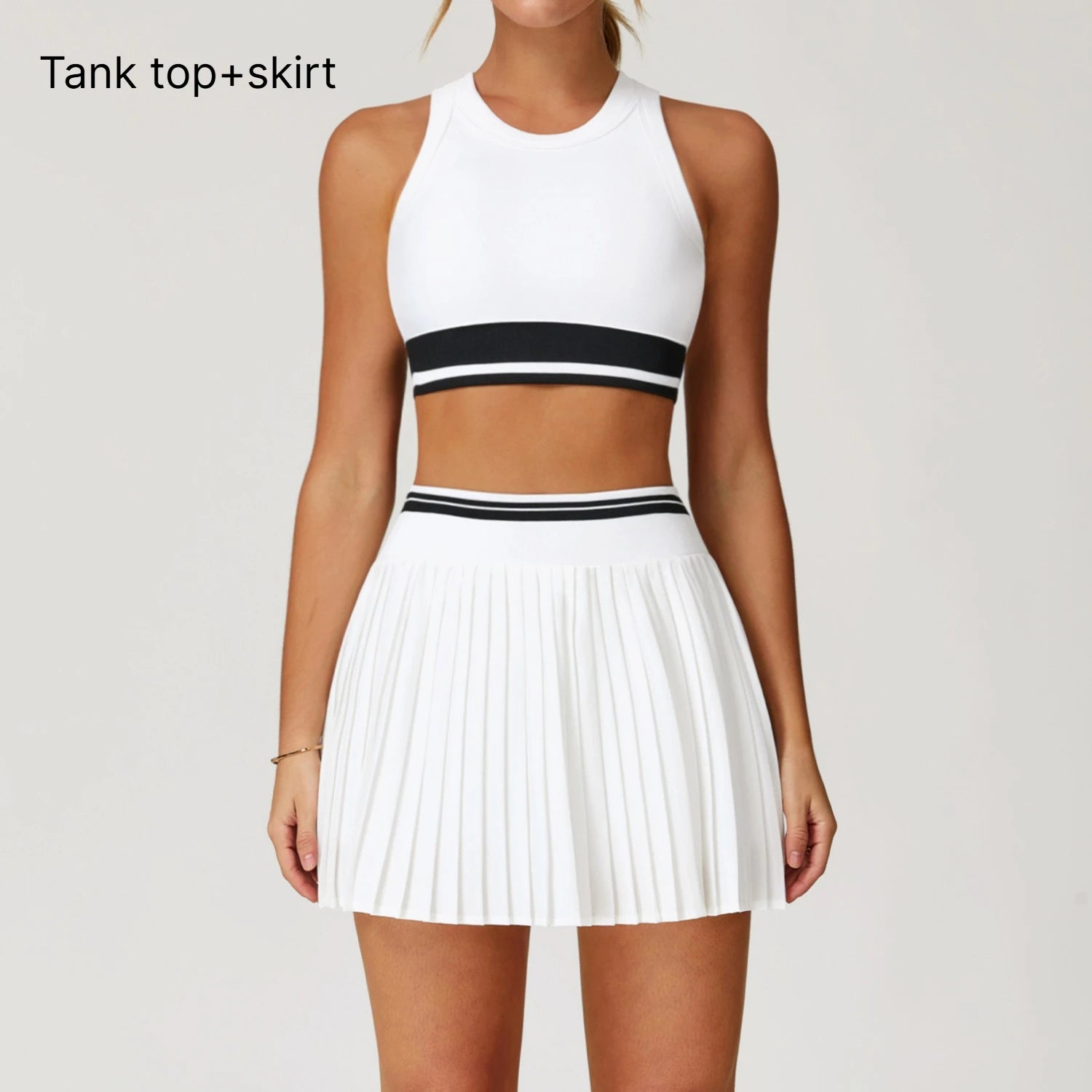B Yoga Suit Yoga Sports Underwear Women Tracksuit Fit Suit Running Sports Yoga Short Skirt Yoga Set Workout Set Athletic Wear Qme 2pcs white S