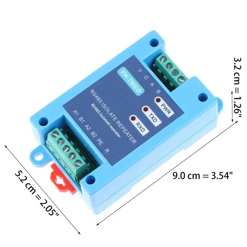 2 Channel RS485 Isolation Repeater Hub 12-36V Anti Interference Qme