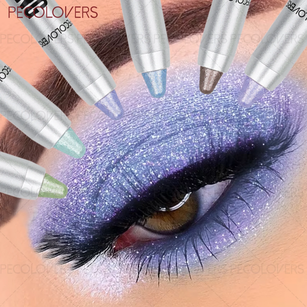 Long-lasting Dual-ended Shimmer Eyeshadow Stick Blue Green Violet Qme