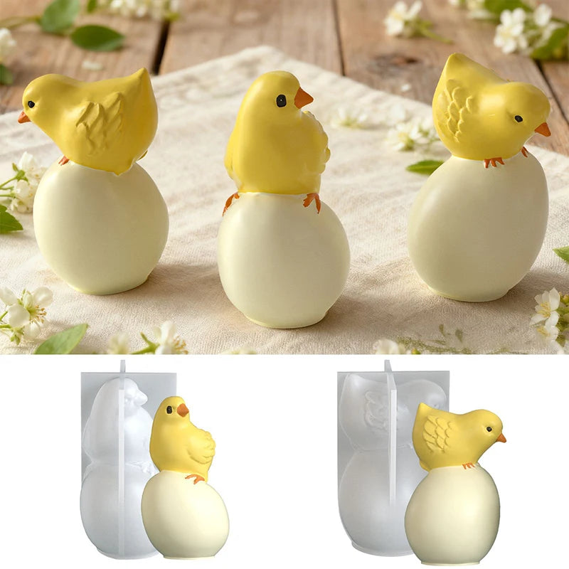 Easter Chicken And Egg Silicone Molds | Ideal For Easter Plaster Figurines, Scented Candles, Resin Crafts | Perfect Qme