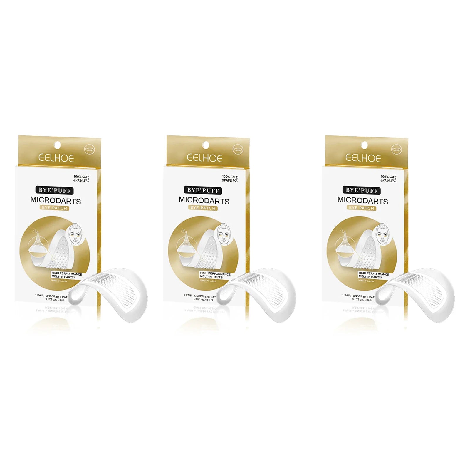 Hyaluronic Acid Microneedle Eye Patches Reduces Dark Circles & Puffiness Fade Fine Lines Under Eyes Nourishes Delicate Eye Skin Qme 3 pairs