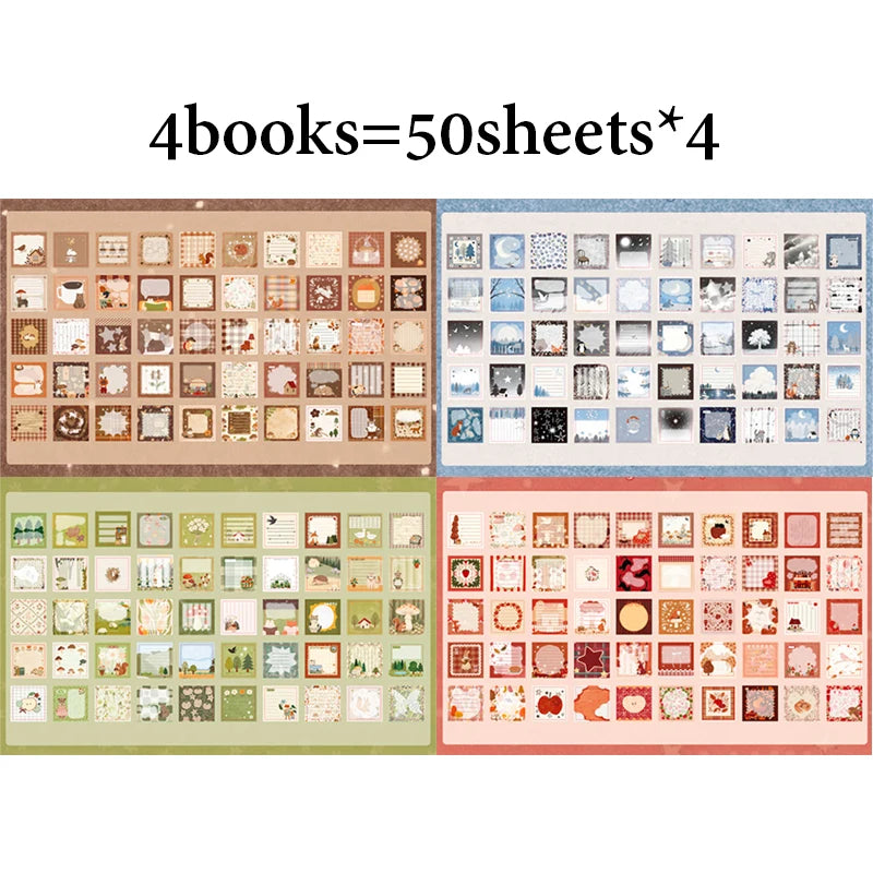 Healing Vintage Sticker & Note Pad, Abundant Materials for Creative DIY, Ideal for Journaling, Scrapbooking & Note-Taking Qme