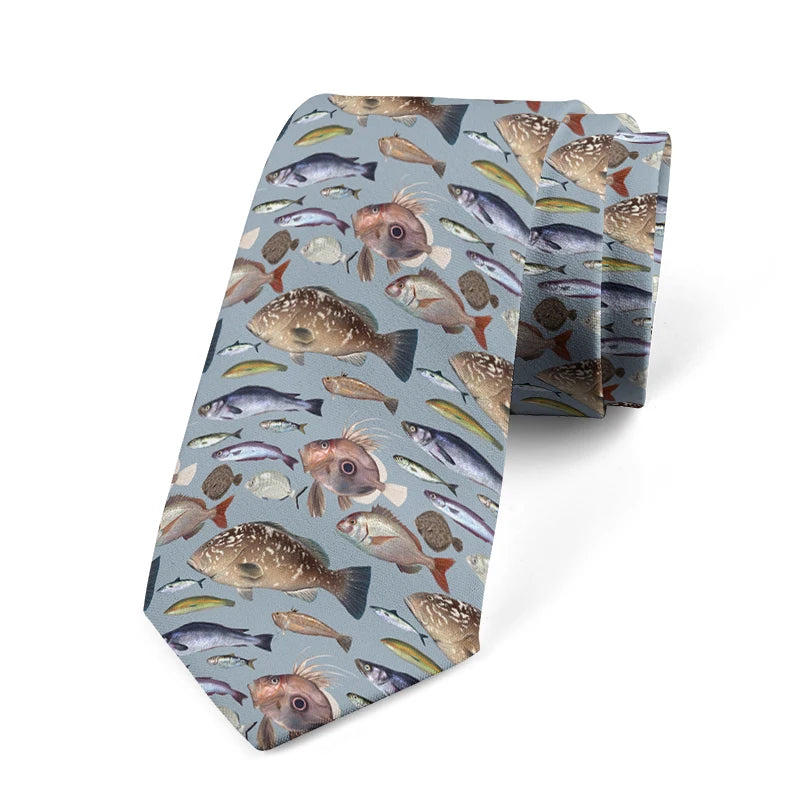 Design Fun Fish Tie Fashion Neutral Men's 3d Printing Deep Sea Qme style1