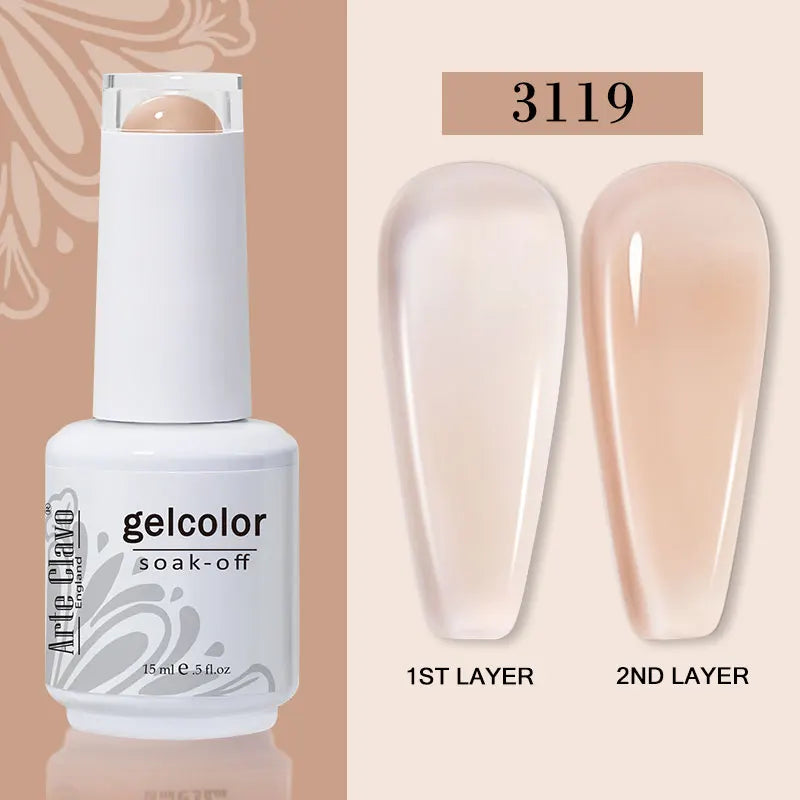 Arte Clavo Jelly Gel Polish Translucent Manicuring UV Nail Semi