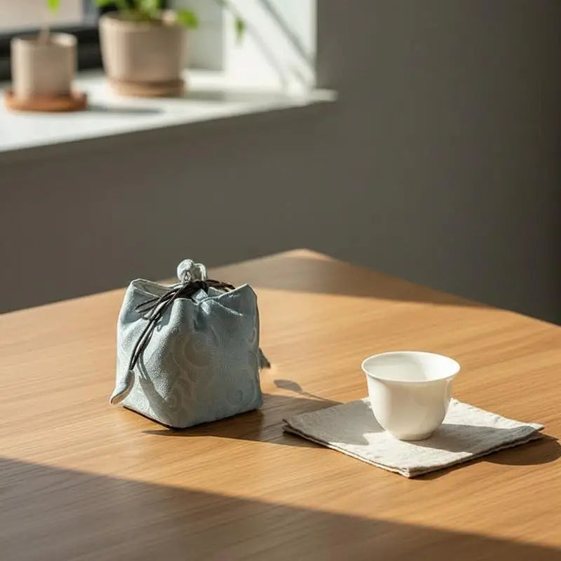 Chinese Style Tea Set Storage Bag Thickened Multi-functional Teapot Cloth Pouch Vintage Embroidered Candy Storage Bag Qme