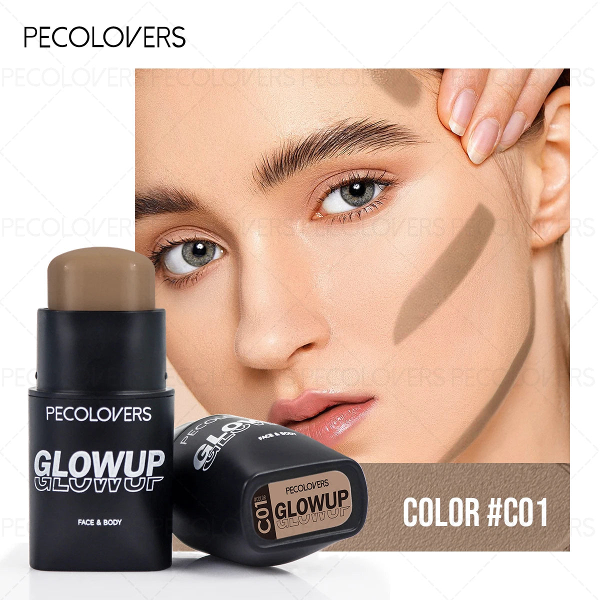Face Contour Stick 3D Natural Shadow Look All Skins Highlight Qme C01