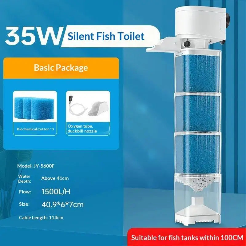 220V 6 In1 Aquarium Filter Pump Fish Tank Submersible Silent Air Qme 35W