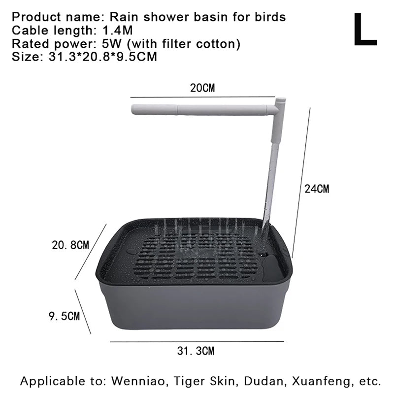 Automatic Parrot Bird Bath Tub USB Electric Pet Circulating Water Bathtub Shower Fountain Pet Supplies. Qme 02