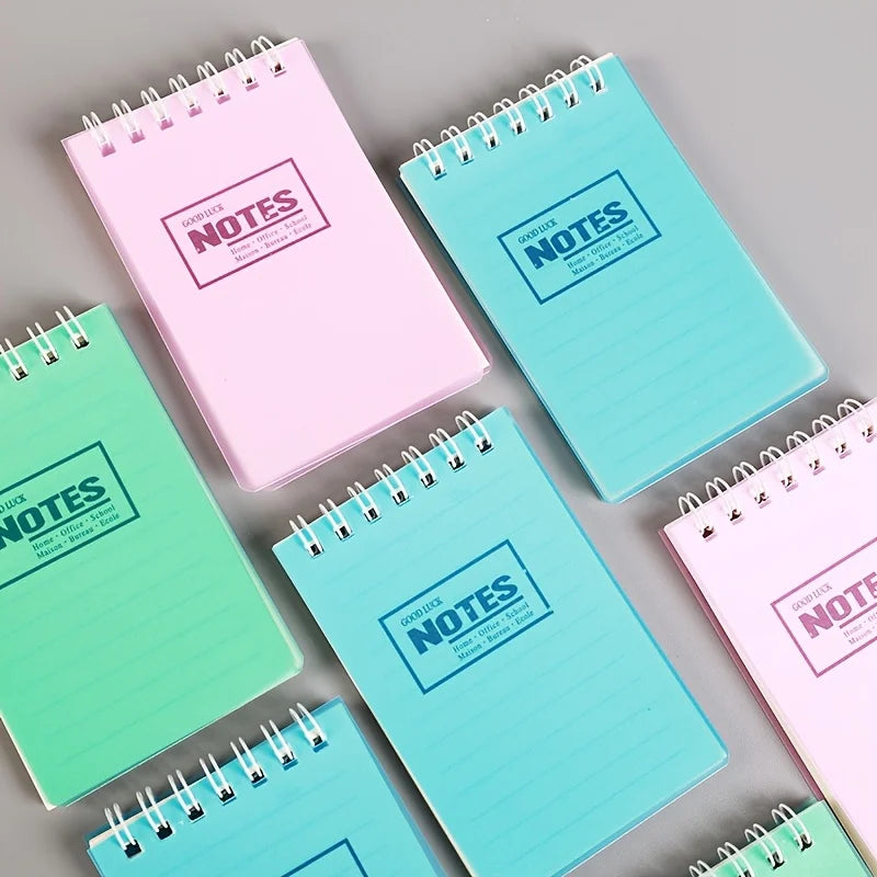 4pcs/8pcs/12pcs Mini Spiral Notebook Set, A7 Pocket Size Lined Notepads, Portable Memo Pads for Students & Office Qme