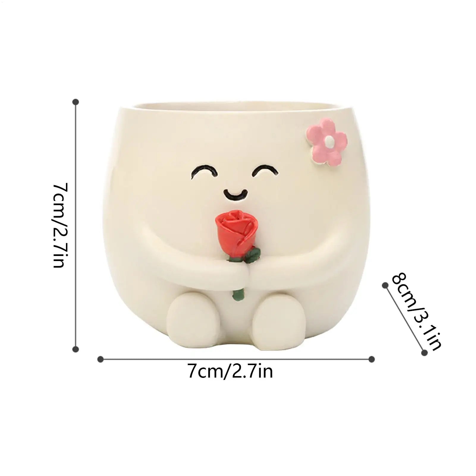 Cute Plant Pots Flower Container Drainage Hole Indoor Outdoor Patio Qme