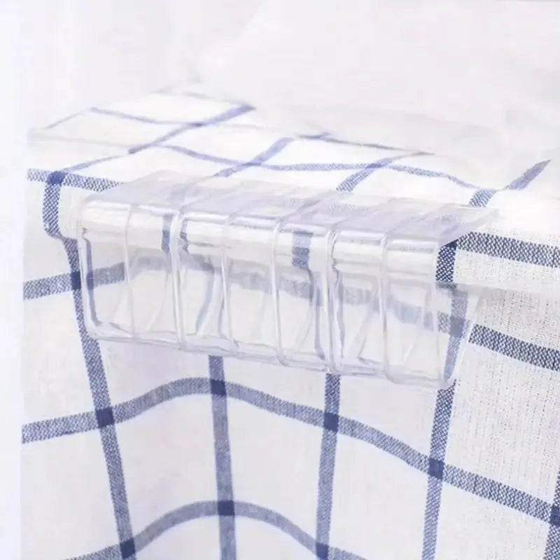 12pcs, Tablecloth Fixtures, Clear Plastic Tablecloth Clips - Transparent Table Cloth Hold Down Clips for Indoor and Outdoor Even Qme