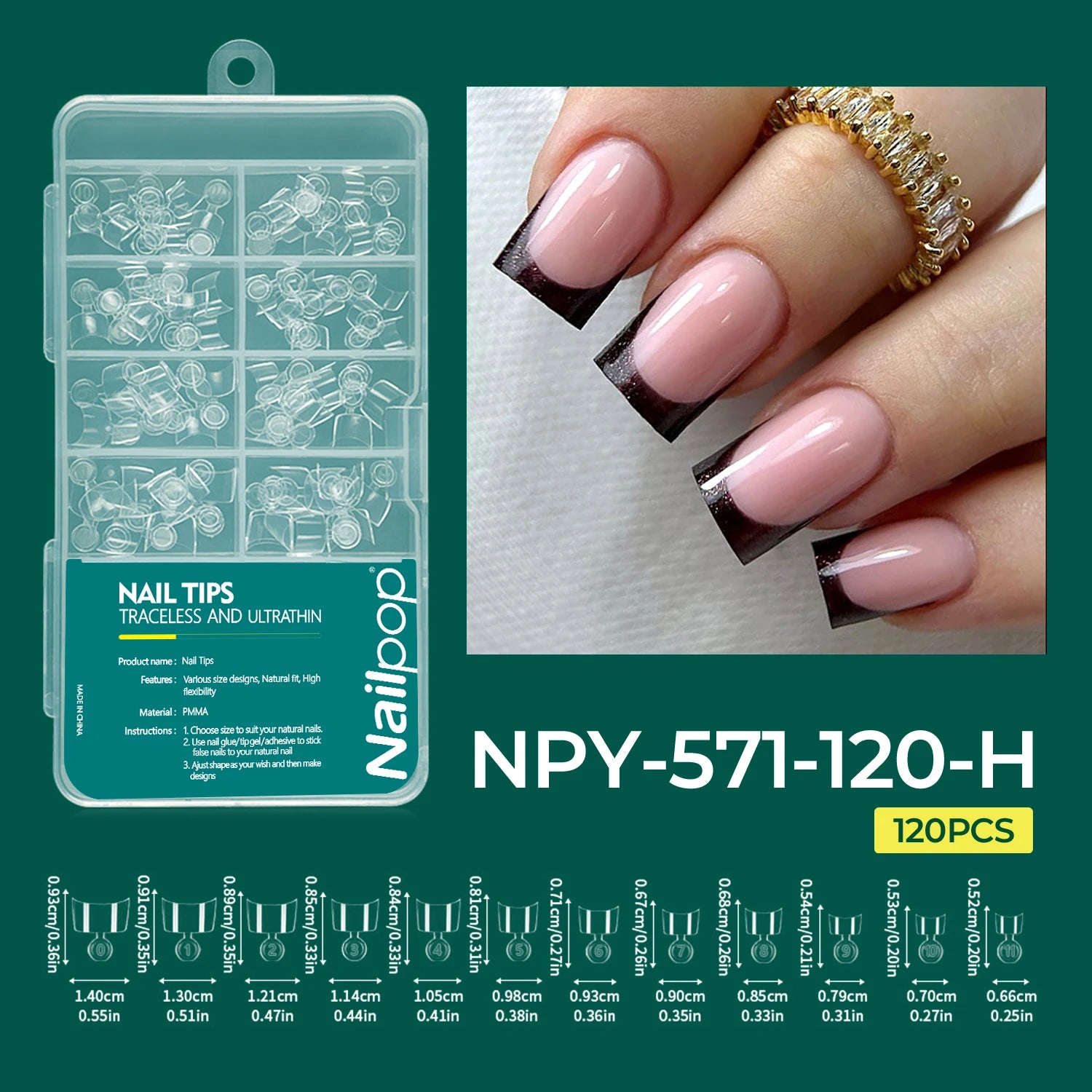 Nailpop Soft Gel Tips Nails Acrylic Material Half Almond Artificial