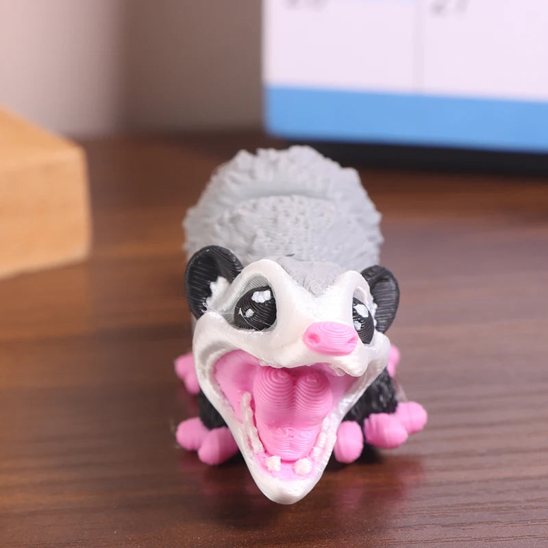 Opossum Articulated 3D Printed Fidget Figurine Sensory Desk Companion Qme