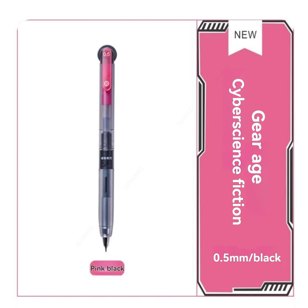 Quick Dry Black Gel Pens, Medium Point (0.5mm),CS Tip, Low-Weight Design Retractable Gel Pens With Comfortable Full Grip Qme 1pc-pink black black