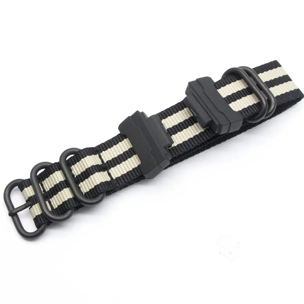 For Casio G-Shock Nylon Band Replacement 22MM Canvas Strap Sport Watch Accessories Men's Bracelet Qme 3Black 2Beige 22mm
