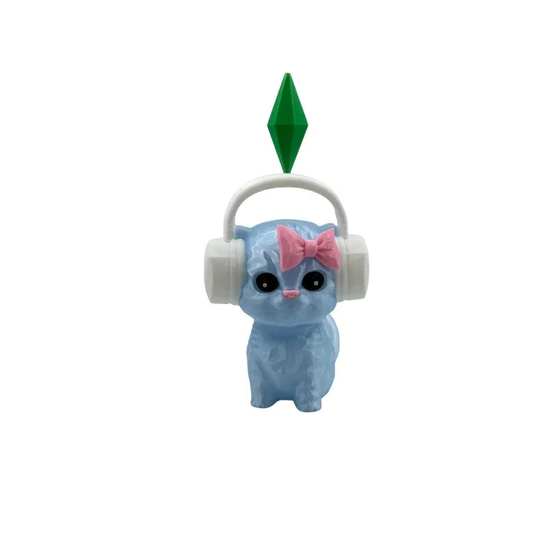 Wobbly Dancing Cat Car Accessory Sims Figurine Creative Dashboard Qme Blue