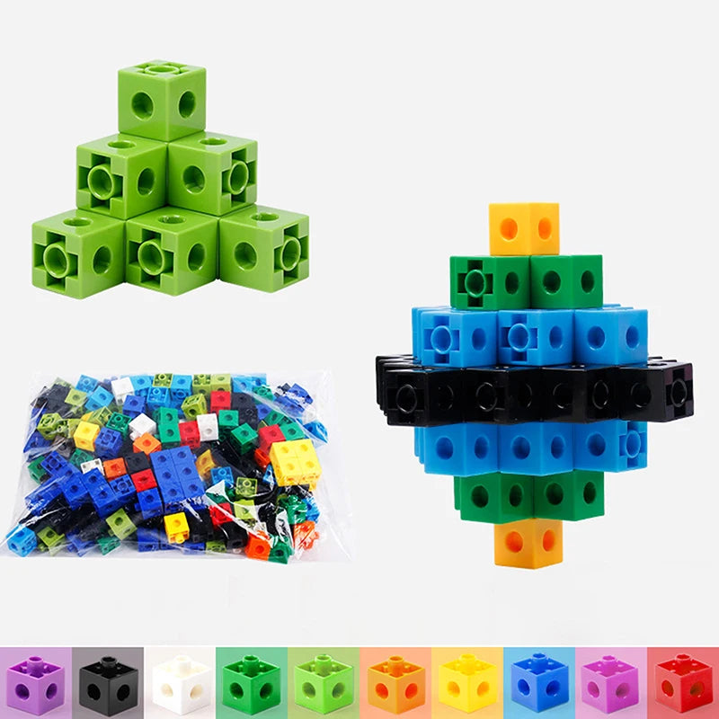Counting Blocks Preschool Mathematics 50 Plastic Learning Cubes Home Qme