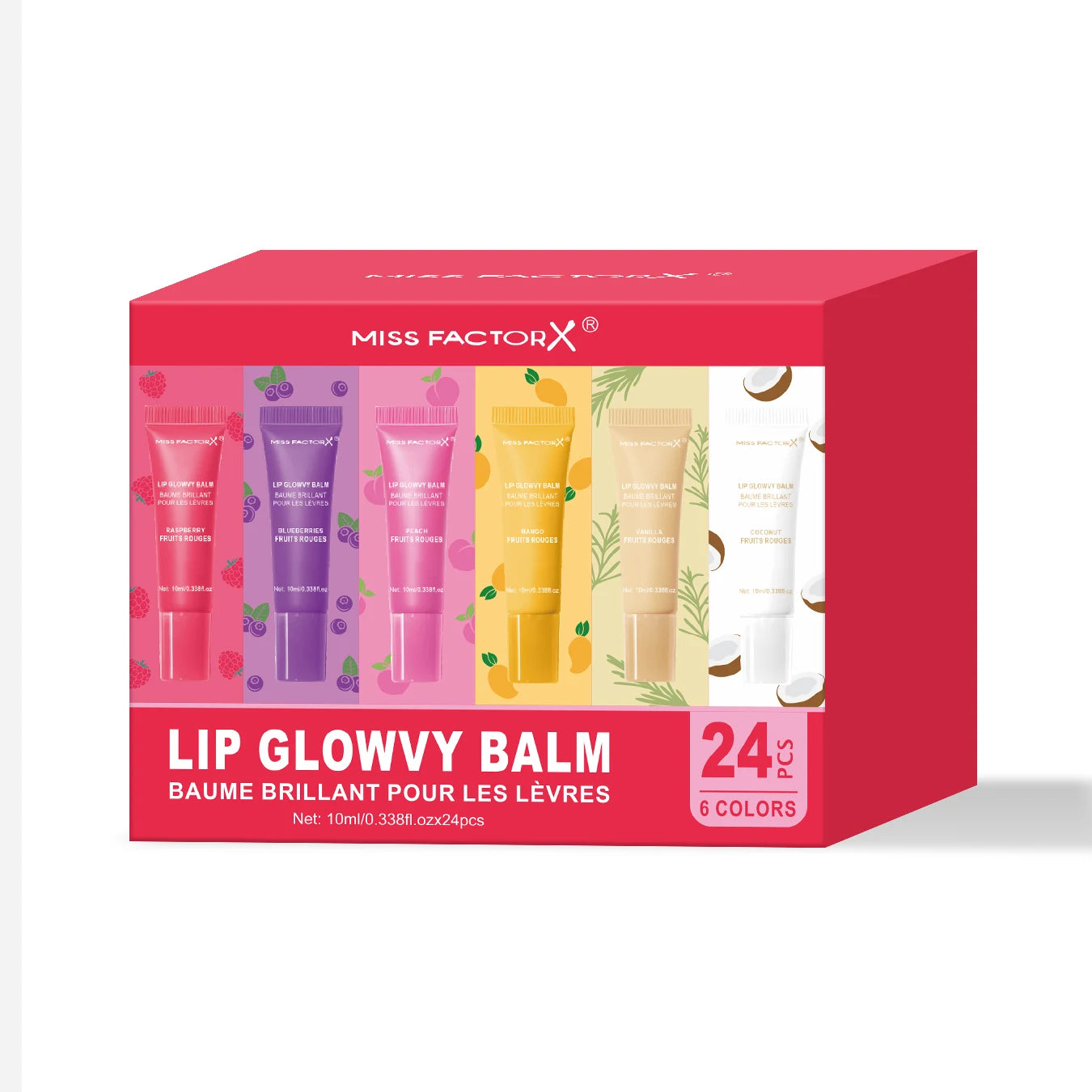 24pcs/box 6-color moisturizing lip gloss - Long lasting moisturizing, nourishing lips, glossy effect, women's gift choice Qme 24pcs Lip Oil Set