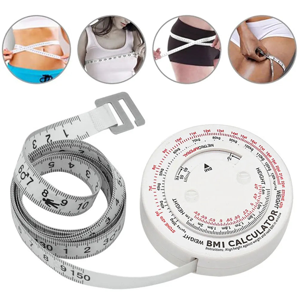 1 PC150cm BMI Body Mass Index Retractable Tape Calculator Diet Tape Measures Tools Multi-Functional BMI Tape Measure Qme