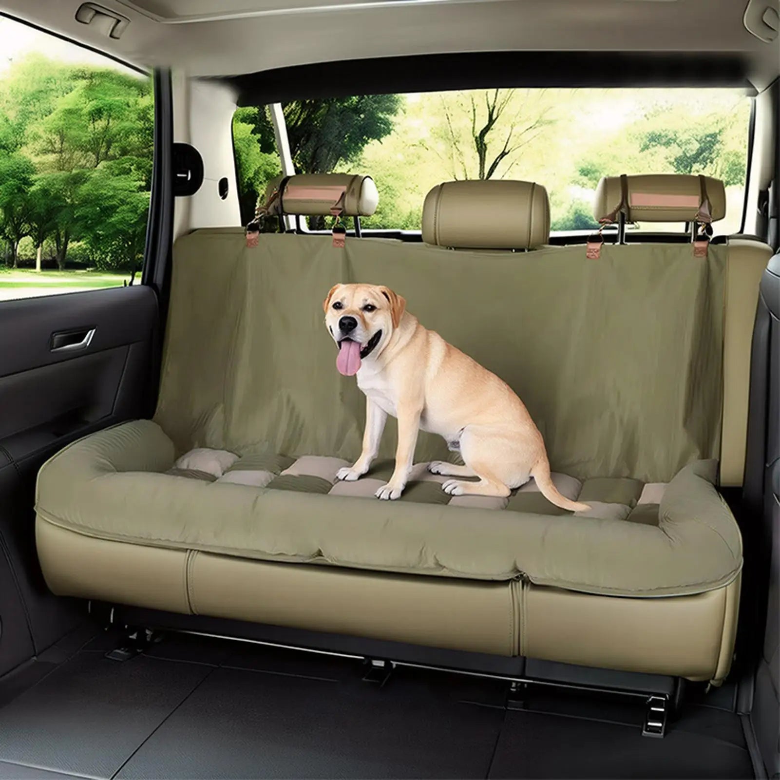 Back Seat Pet Cover For Dogs Foldable Pet Automotive Backseat Cushion Mat Car Back Seat Dog Cushion For Trailer RV Truck Sedan Qme