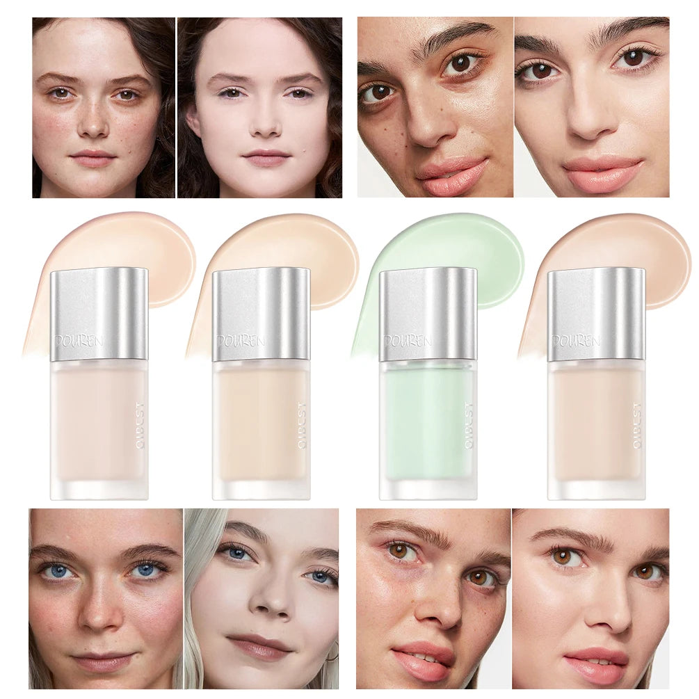 QIBEST 5ml Liquid Foundation Concealer Women Face Makeup Waterproof Oil-Control Concealer Base Cream Cover Dark Circles Cosmetic Qme