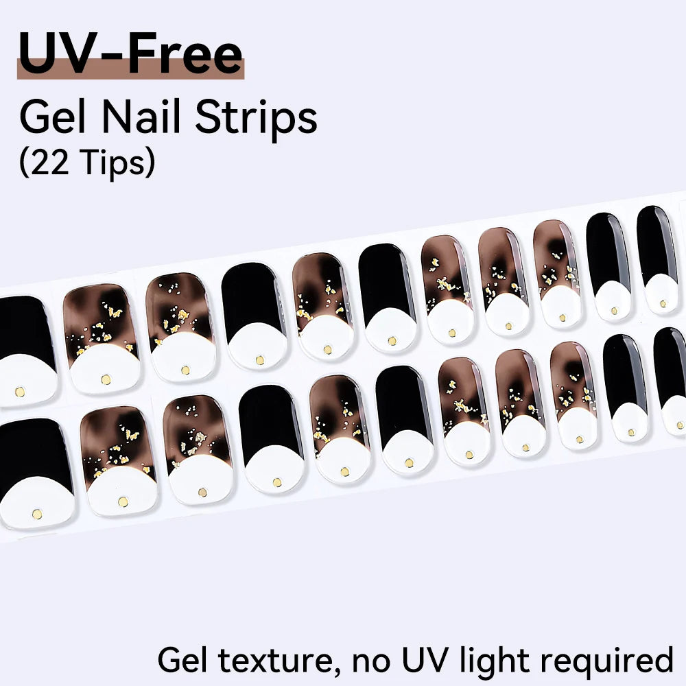22Tips Sparkling Leopard Pattern Full Cover Nail Stickers French