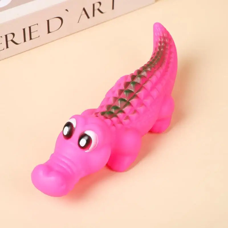 Squeaky Rubber Crocodile Dog Toy – Durable Chew & Play Pet Toy For Dogs,Fun Animal Design For Interactive Games Qme