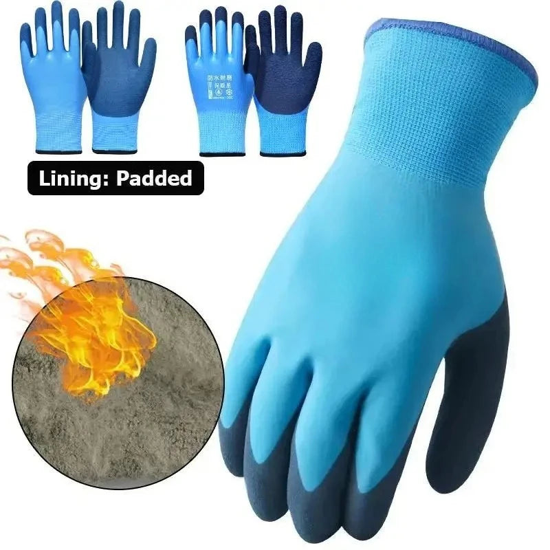 2pairs Winter Fishing Gloves Fleece Lined Thickened Short Warm Cold Proof Thermal Gloves Qme