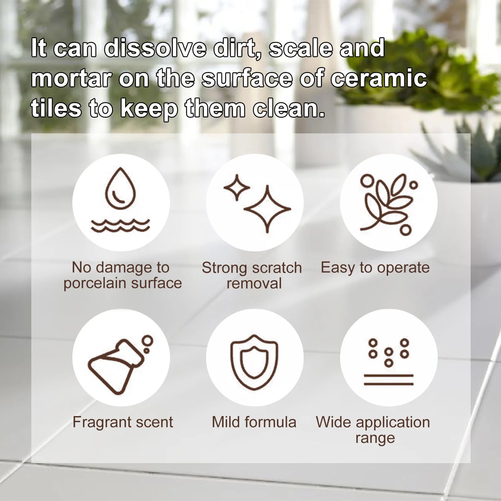 Tile Cleaning Spray Brightening Ceramic Tile Cleaner Toilet Descaling Bathroom Floor Multipurpose Cleaner Scratch Repair Cleaner Qme