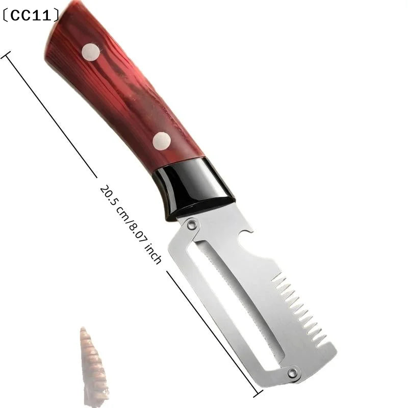 3-in-1 Serrated Peeling Knife Premium Vegetable Peeler Handle Bottle Qme