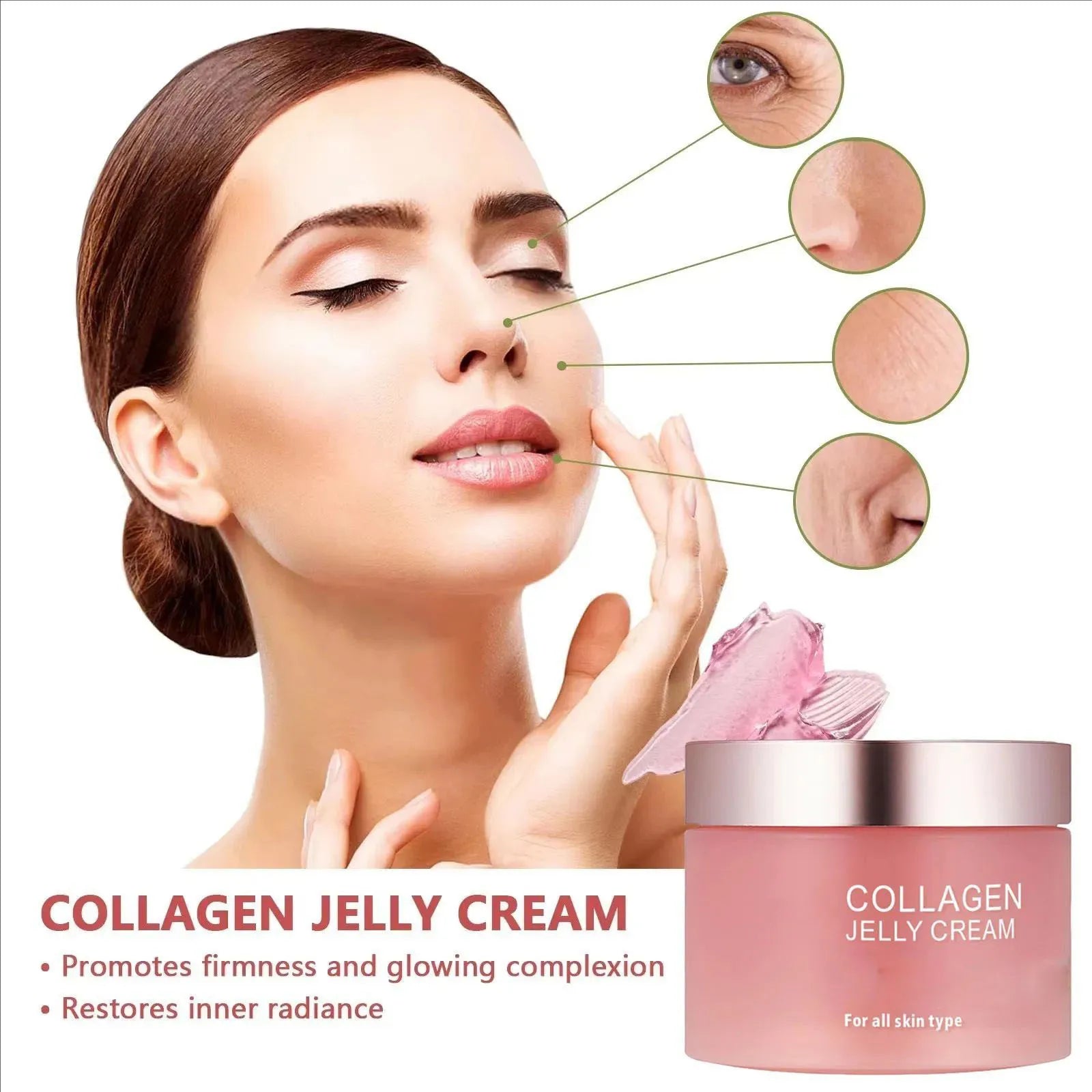 Sakura Mask,Collagen Jelly Cream Niacinamide And Hydrolyzed Collagen Strengthen Skin Barrier Lasting Moisturizing Skin Face Care Qme