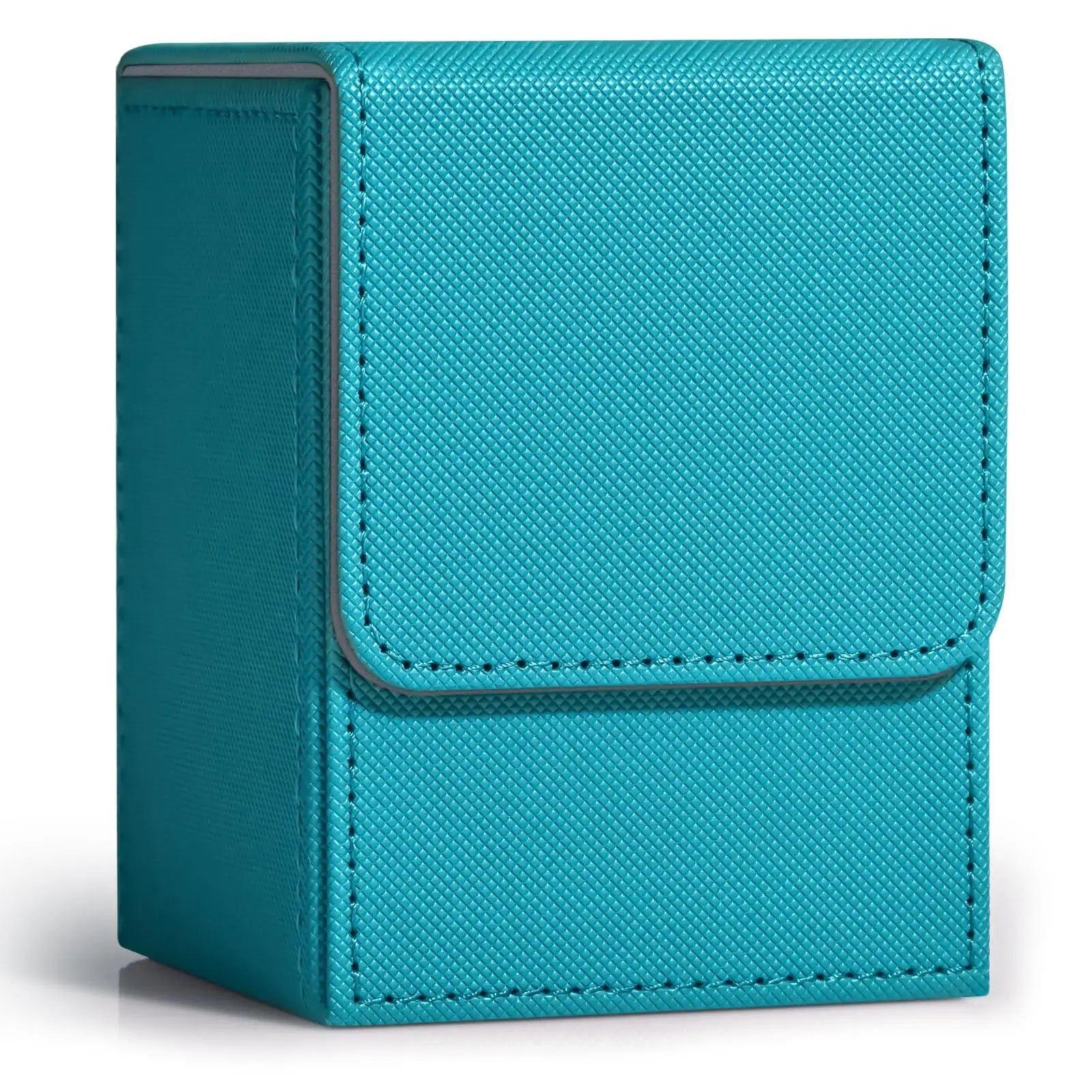 Card Fit For 100+Single Sleeved Cards With 2 Dividers, Leather Trading Commander Deck Box Compatible With Mtg Card Deck, Qme Sky blue
