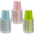 Clear Plastic Cup Dispenser with 3oz Capacity - Transparent Countertop Storage Holder for Small Disposable Paper Cups Qme transparent