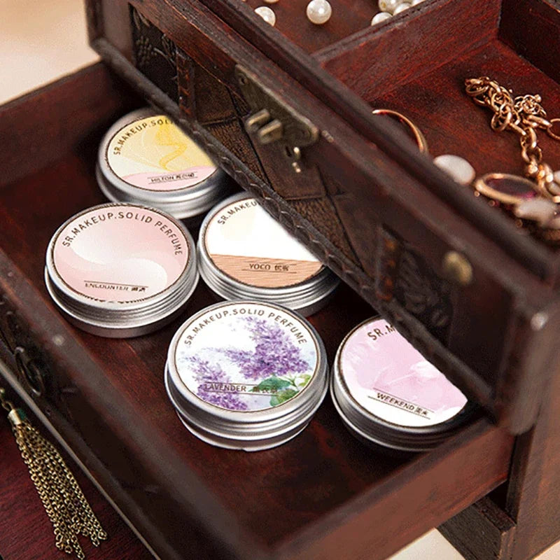 Woman Lavender Solid Perfume Portable Solid Balm Fresh Elegant Long-lasting Fragrances Cream Plant Flower Body Aroma Deodorants Qme
