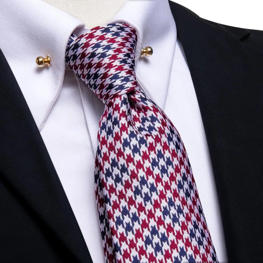 Hi-tie Luxury Teal Blue Wedding Necktie Men's Tie Glod Collar Pin Qme N-3257-CP-0001