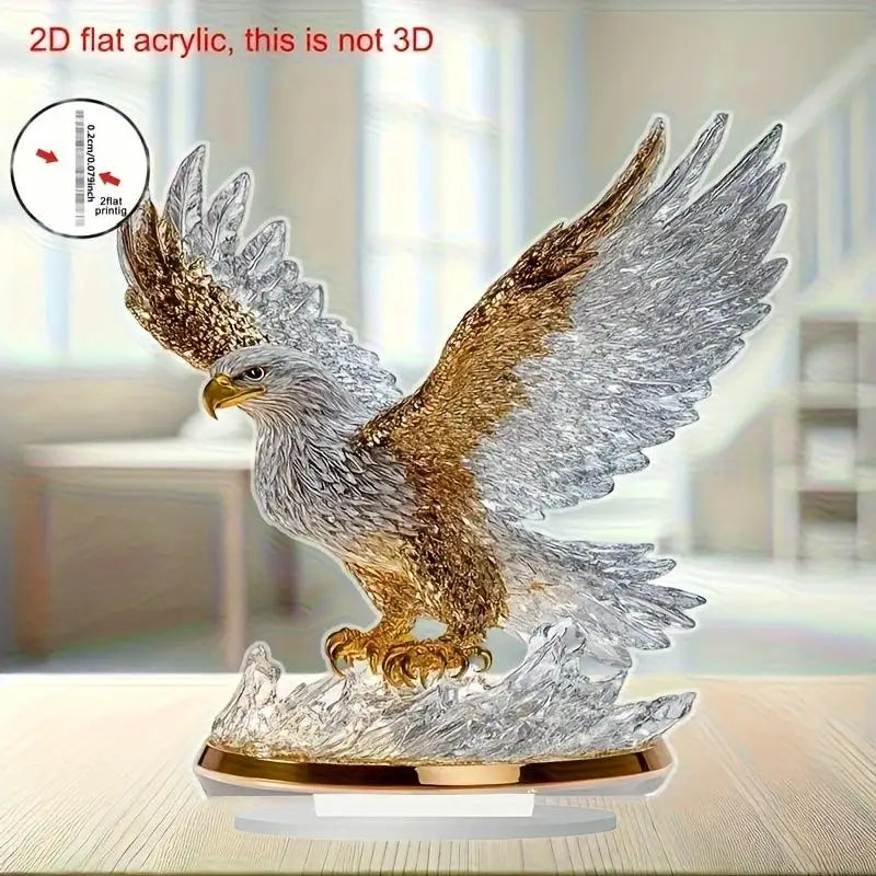 Flapping Eagle 2D Table Decoration Modern Animal Vase Figurine Qme