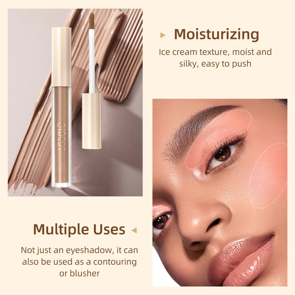 QIBEST 8 Colors Matte Liquid Eyeshadow Set Waterproof Long Lasting Eye Shadow Nude Brown Eye Pigment Makeup For Women Contouring Qme