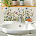 Bathroom Sink Area Backsplash Sticker Floral Waterproof Peel Stick Qme C