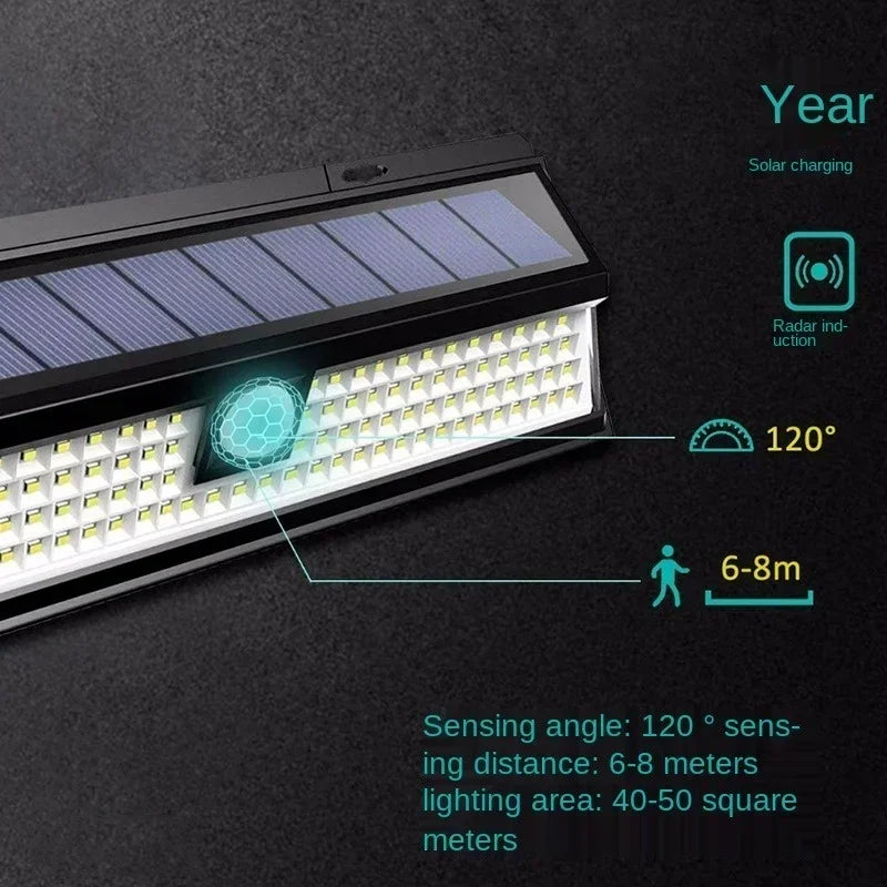 New 180LED Solar Wall Light 90LED Remote Control Wall Light 118 Outdoor Glare Lighting Sensor Light Super Waterproof Qme